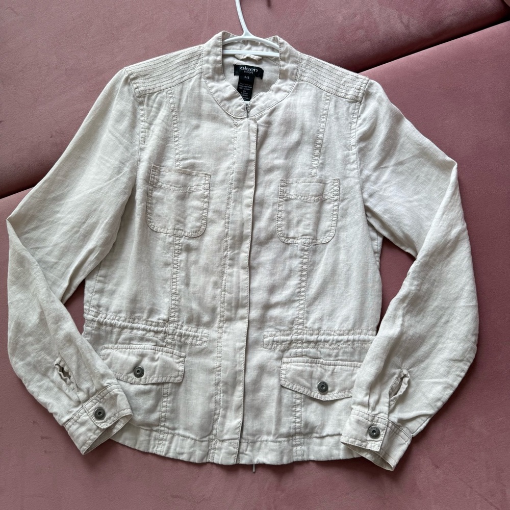 Linen Moto Jacket